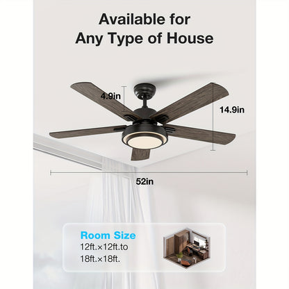 Plafondventilator – Ventilator – Plafondcirculatie – Luchtverfrisser – Koelventilator – Zwart – Omkeerbare Luchtstroom – Afstandsbediening