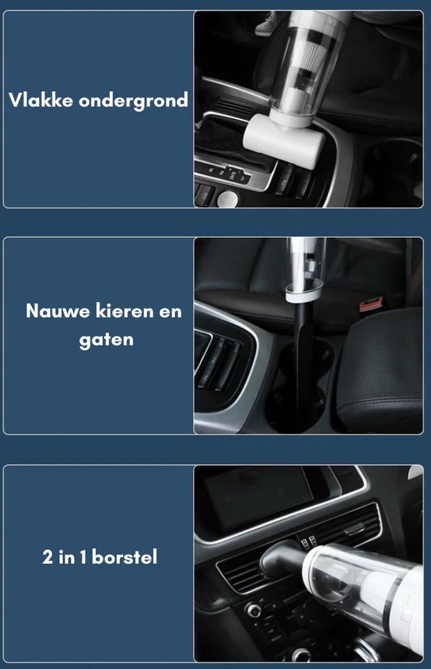 Kruimeldief - Best Verkocht - Handstofzuiger - Kruimeldief Snoerloos - Auto Stofzuiger - Oplaadbaar - Draadloze Stofvanger met Dubbele Functie - Auto, huis en Huisdierhaar - Wit