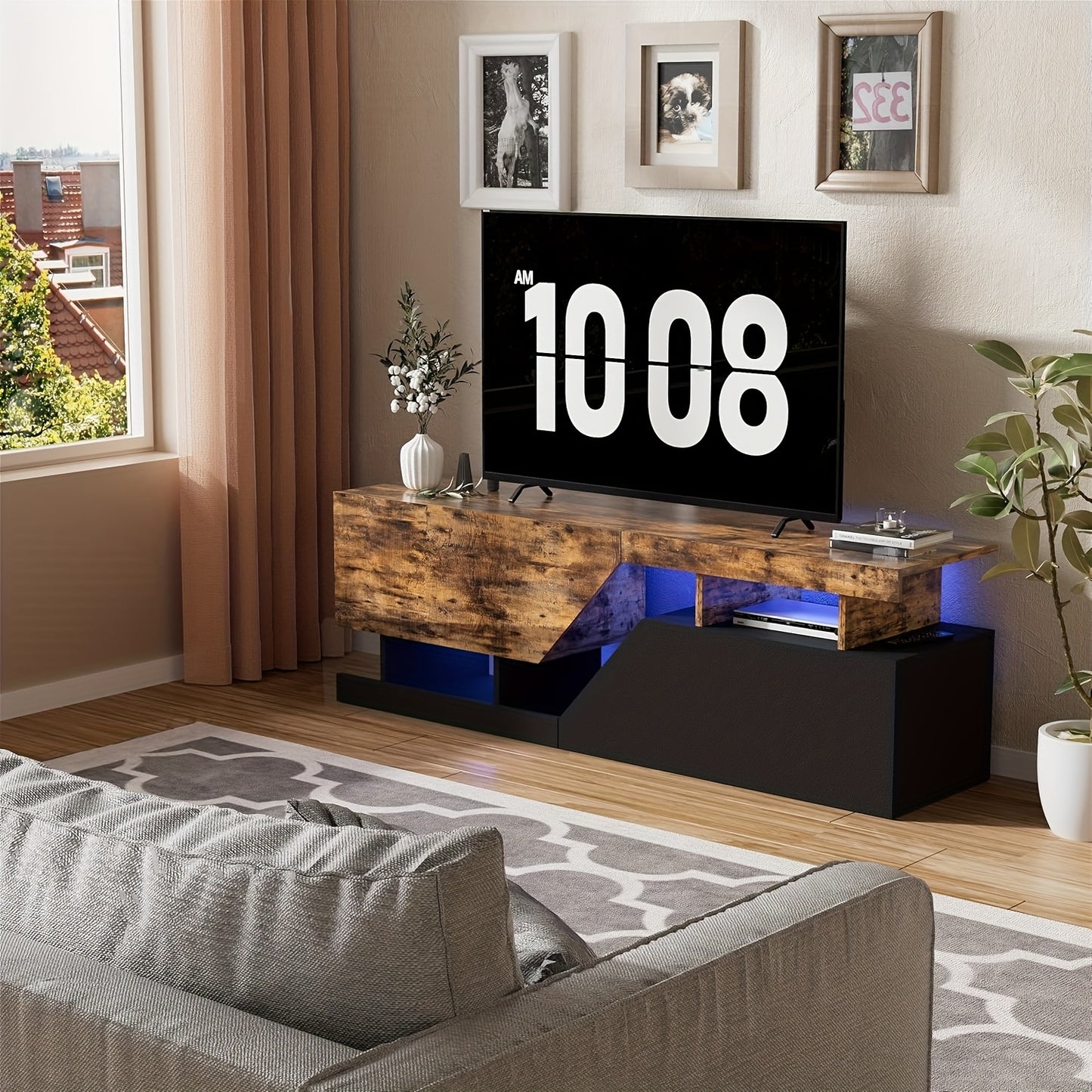 Tv Meubel – Tv Kast – TV-standaard – Lowboard – Dressoir – 140 cm Breed – 2 Laden & 1 Open Vak – Hout & Kunstplaat – Geschikt Voor TV Tot 65 Inch