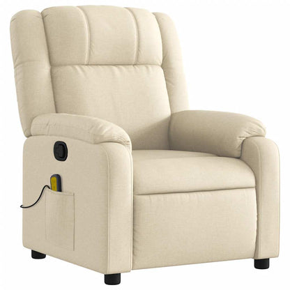 Massagestoel – Relaxstoel – Fauteuil – Massagefauteuil – Verstelbare fauteuil Crème – Handmatig Verstelbaar – Comfortabele Stoffering