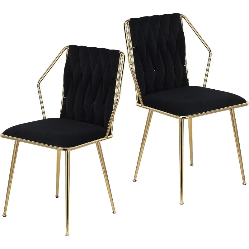 Eetkamerstoelen – Stoelen – Kuipstoelen – Keukenstoelen – Meubels – Gestoffeerd – Metalen Onderstel – Fluwelen Bekleding – Max Draagvermogen 150 kg