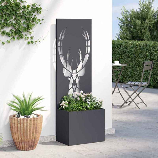 Bloempot – Plantenbak – Tuinpot – Balkonbak – Terrasdecoratie – Anthracite Finish – Weerbestendig Metaal – 50x140 cm – Minimalistisch Design