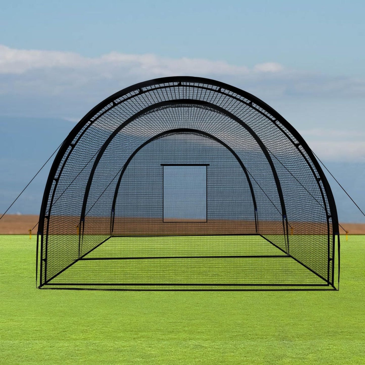 Batsportkooi – Oefenkooi – Batting Cage – Baseball Kooi – Trainingskooi – 975x366x244 cm – Heavy-Duty Stalen Frame & Compleet Net