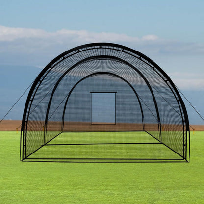 Batsportkooi – Oefenkooi – Batting Cage – Baseball Kooi – Trainingskooi – 975x366x244 cm – Heavy-Duty Stalen Frame & Compleet Net