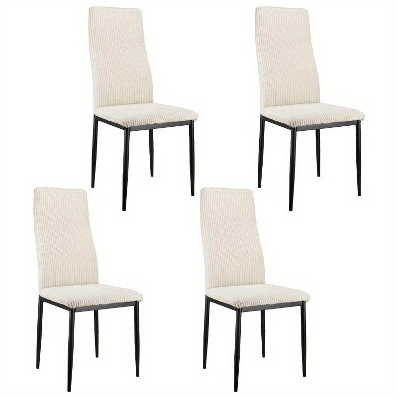 Eetkamerstoel – Stoel – Kuipstoel – Keukenstoel – Zithoekstoel – Metalen Frame – Gevuld Zitvlak – Comfortabele Hoge Rugleuning – Set van 4