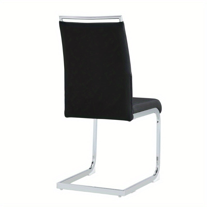 Eetkamerstoelen – Stoelen – Zitmeubilair – Side Chairs – Dining Chairs – Hoog Rugleuning – Metaal Frame – Rood & Zwart – Ergonomisch Padded Design