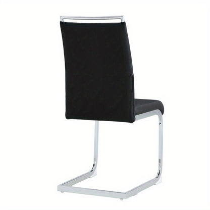 Eetkamerstoelen – Stoelen – Zitmeubilair – Side Chairs – Dining Chairs – Hoog Rugleuning – Metaal Frame – Rood & Zwart – Ergonomisch Padded Design