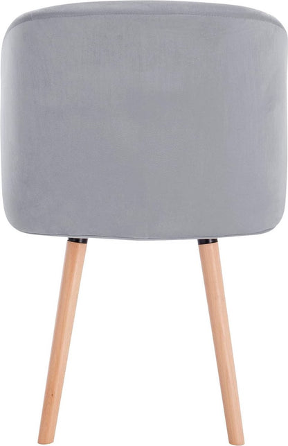 Eetkamerstoel - Keukenstoel - Woonkamerstoel - Gestoffeerde Stoel - Design Stoel met - Armleuningen - Massief Houten Frame - 1x - Grijs