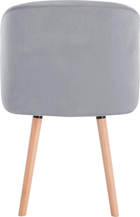 Eetkamerstoel - Keukenstoel - Woonkamerstoel - Gestoffeerde Stoel - Design Stoel met - Armleuningen - Massief Houten Frame - 1x - Grijs