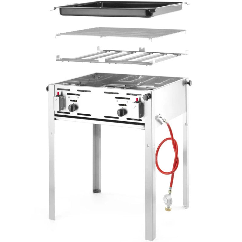 Gasbarbecue – Gas Grill – Buitenkeuken – BBQ – Gasgrill – Roestvrij Staal – 11,6 kW Vermogen – Grillplaat 59x48 cm