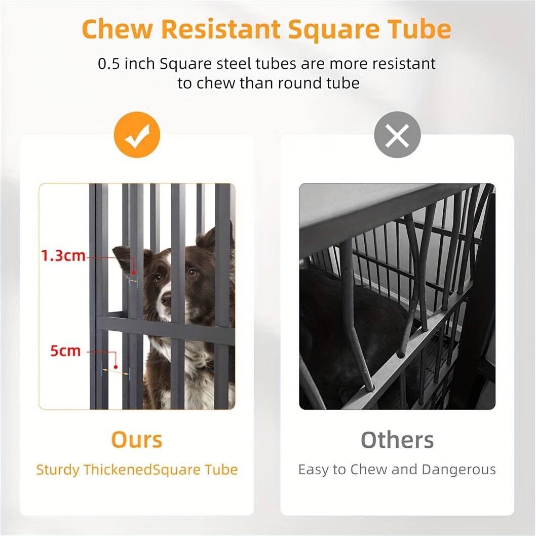 Hondenbench – Hondenkooi – Kennel – Draadkooi – Hondenhok – Stevig Metalen Frame – Vergrendelbare Deuren – Ventilatiepanelen – Uitneembare Lade – Zware Wielen – Extra Groot XL - QUORE