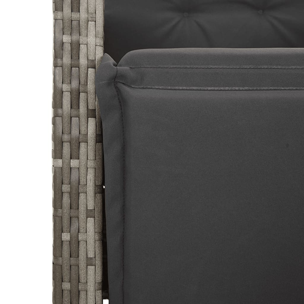 Loungebank – Tuinbank – Loungeset – Tuinmeubel – Outdoor Sofa – PE-Rattan – Verstelbare Rugleuning en Voetsteun