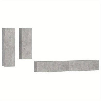 tv meubelset – tv-meubel – wandkast – woonkamermeubel – dressoir – behandeld hout – betongrijs