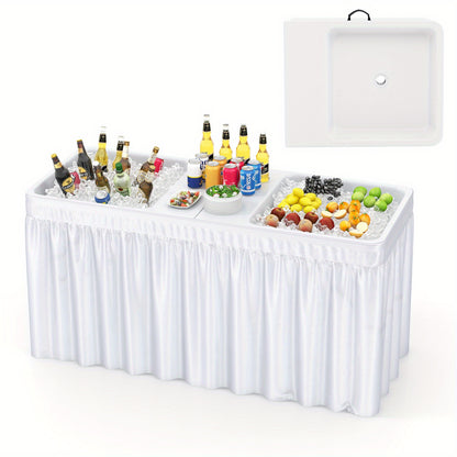 Koeltafel – Ijstafel – Picknicktafel – Barbecue tafel – Opvouwbare tafel – Dubbele koelbakken – Weerbestendig HDPE blad