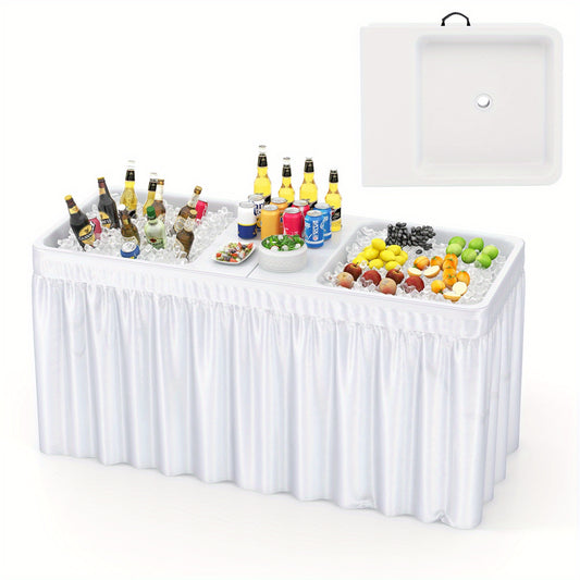 Koeltafel – Ijstafel – Picknicktafel – Barbecue tafel – Opvouwbare tafel – Dubbele koelbakken – Weerbestendig HDPE blad