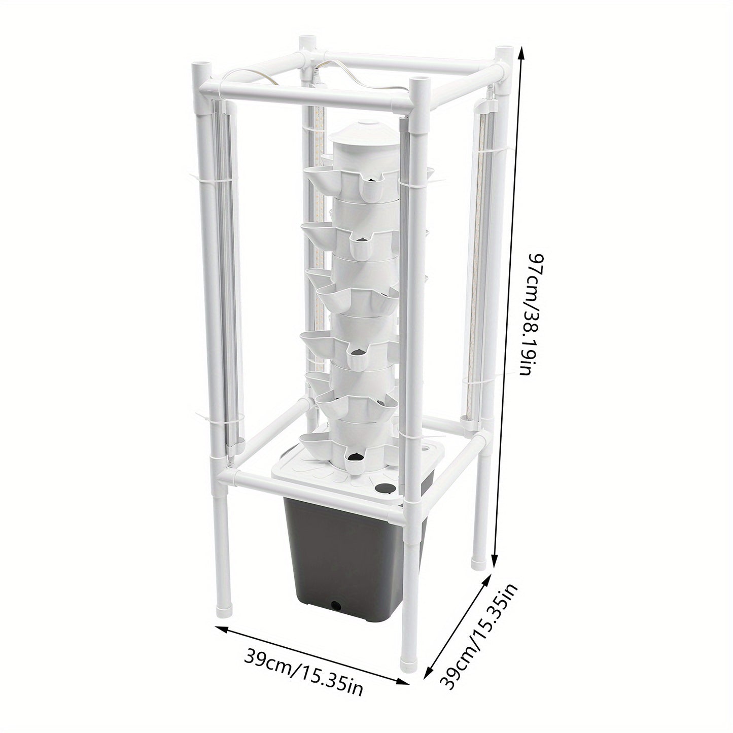 Hydroponische Plantenbak – Verticale Tuinieren – Hydrocultuur Toren – Moestuin Indoor – Kruidenbak – Ruimtebesparend Design – 6 Lagen Met 30 Plantplaatsen – Duurzaam Voedselveilig PP