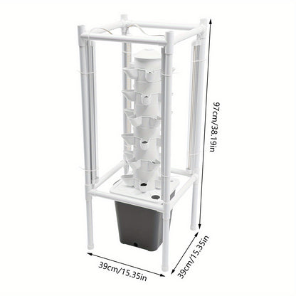 Hydroponische Plantenbak – Verticale Tuinieren – Hydrocultuur Toren – Moestuin Indoor – Kruidenbak – Ruimtebesparend Design – 6 Lagen Met 30 Plantplaatsen – Duurzaam Voedselveilig PP