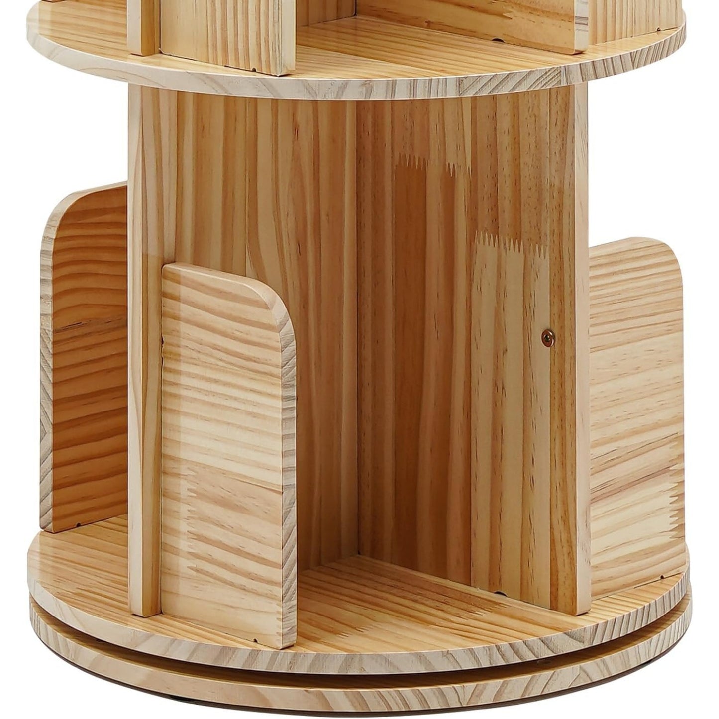 Boekenkast – Boekenrek – Opbergkast – Vakkenkast – Draaibare Kast – 5 Laags – 360° Draaibaar – Stevig Plastic – Licht Bruin