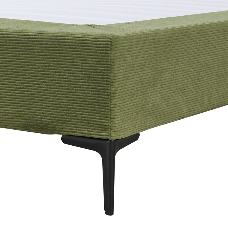 Gestoffeerd Tweepersoonsbed – Bedframe – Slaapbed – Lattenbodem – Tweepersoonsbed 140x200 cm – Afneembare Polyester Hoes – Stabiele Metaal Poten