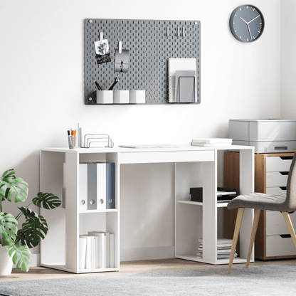 Computer Bureau – Werktafel – Studietafel – Bureau Met Opbergruimte – Thuiswerkplek – Modern Minimalistisch Ontwerp – Stevig Houten Materiaal – Eenvoudige Montage – Wit