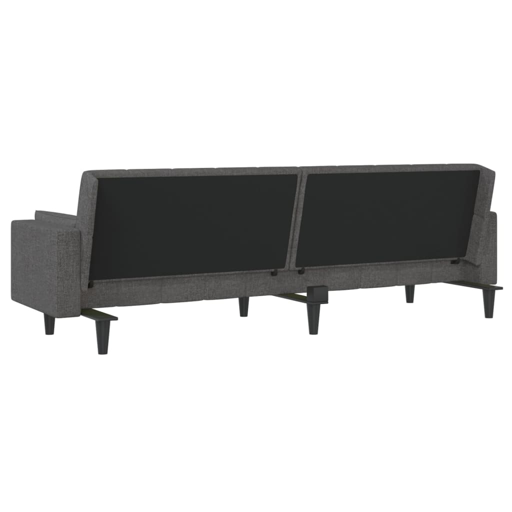 Slaapbank – Slaapstoel – Bedbank – Logeerbed – Futonbank – Crème Kleur – 2-Persoons – Met Stof Bekleding – Met Stevig Metalen Onderstel