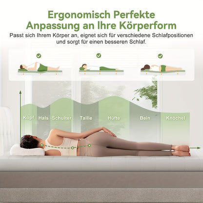 Mattress Topper In Comfort Foam, 90x190, 90x200, 7Cm Thick, Ergonomic, Hygienic.Breathable, Easy Setup