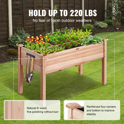 Verhoogd Tuinbed – Plantenbak – Moestuinbak – Kruidenbak – Bloemenvak – Natuurlijk Cederhout – 86x46x76 cm Hoog – Inclusief Accessoires