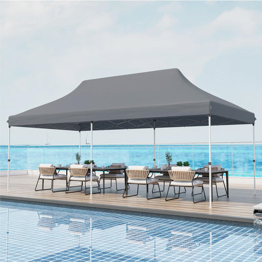 Vouwpaviljoen – Partytent – Tuinpaviljoen – Tent – Overkapping – Waterbestendig – UV Bescherming SPF50+ – Hoogte Verstelbaar – Grijs – 3x6m