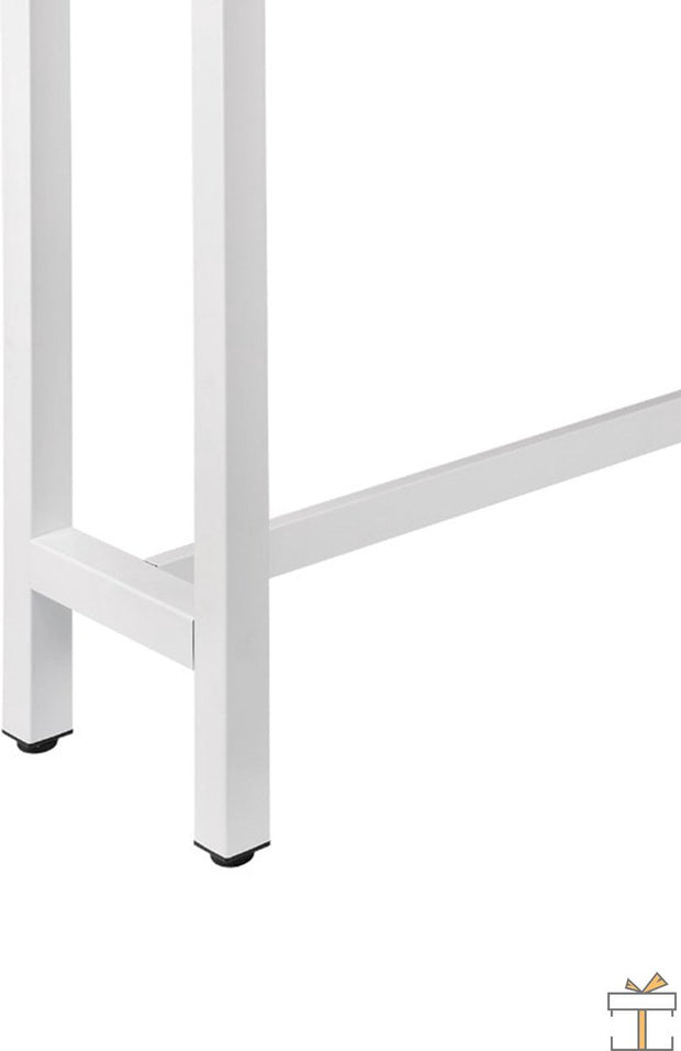 Bartafel deluxe - Rechthoekig - Bartafel voor Binnen - Metaal - Wit/bruin - 140x40x100cm