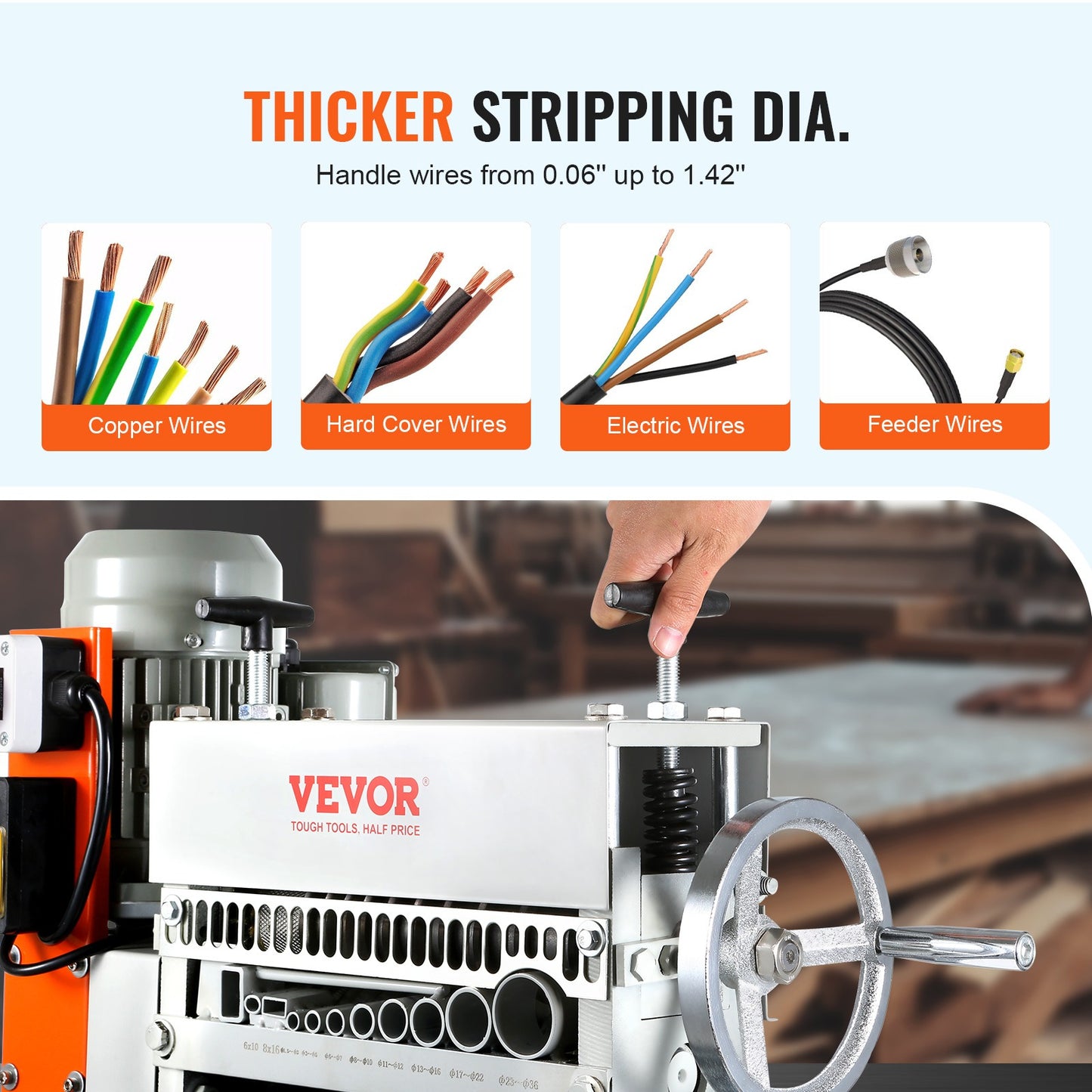 Kabelstripper – Draadstripper – Striptang – Kabelpeller – Elektrische Kabelstripper – 370W Motor – Aluminiumlegering Behuizing