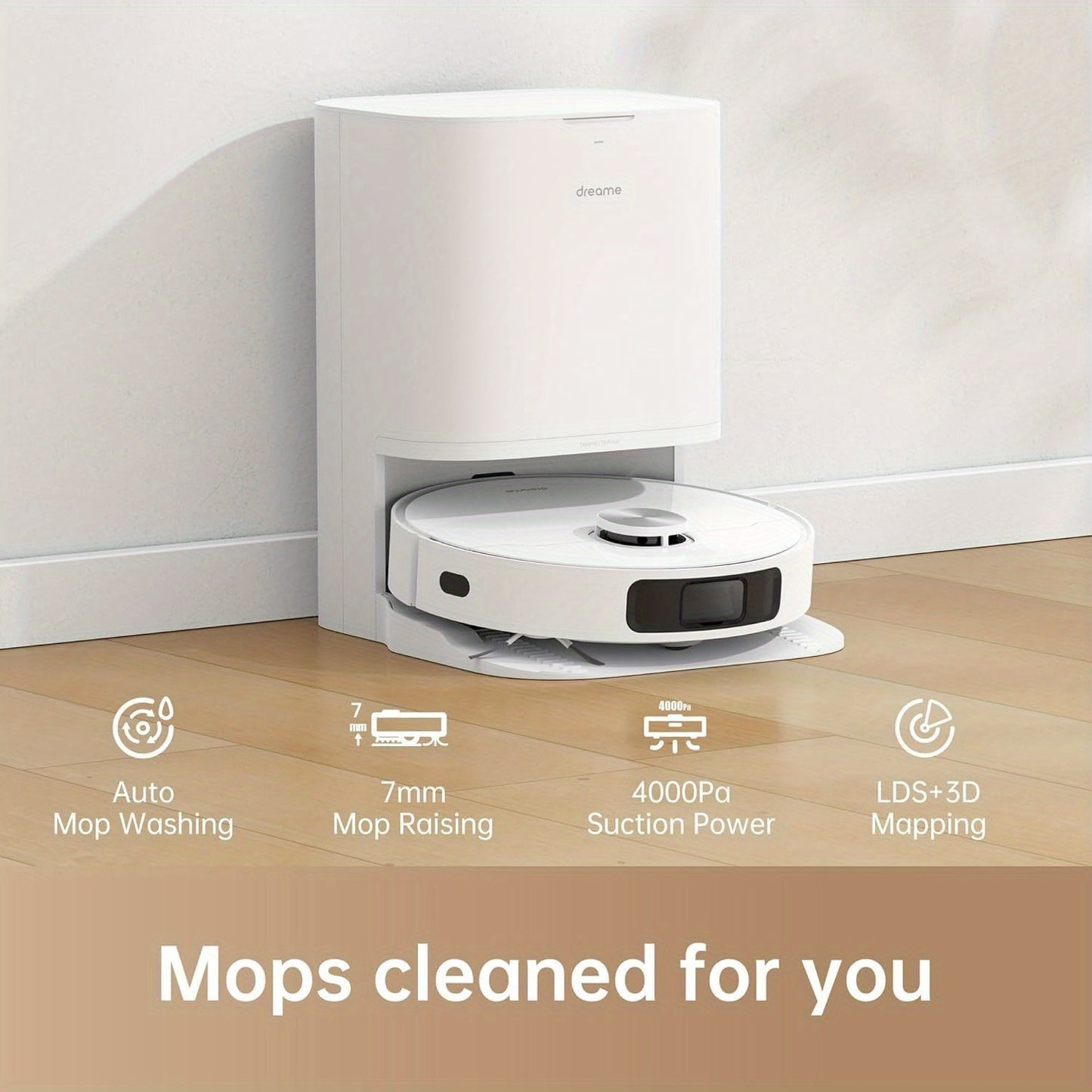 Robotstofzuiger – Robotstofzuiger Met Dweilfunctie – Robotstofzuiger Met Moppen – Automatische Stofzuiger – Slimme Cleaner – 4000 Pa Zuigkracht – Ultrasone Tapijtherkenning