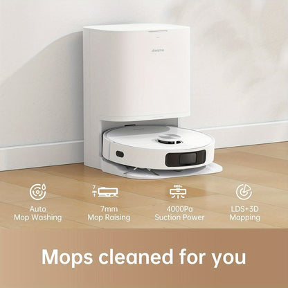 Robotstofzuiger – Robotstofzuiger Met Dweilfunctie – Robotstofzuiger Met Moppen – Automatische Stofzuiger – Slimme Cleaner – 4000 Pa Zuigkracht – Ultrasone Tapijtherkenning