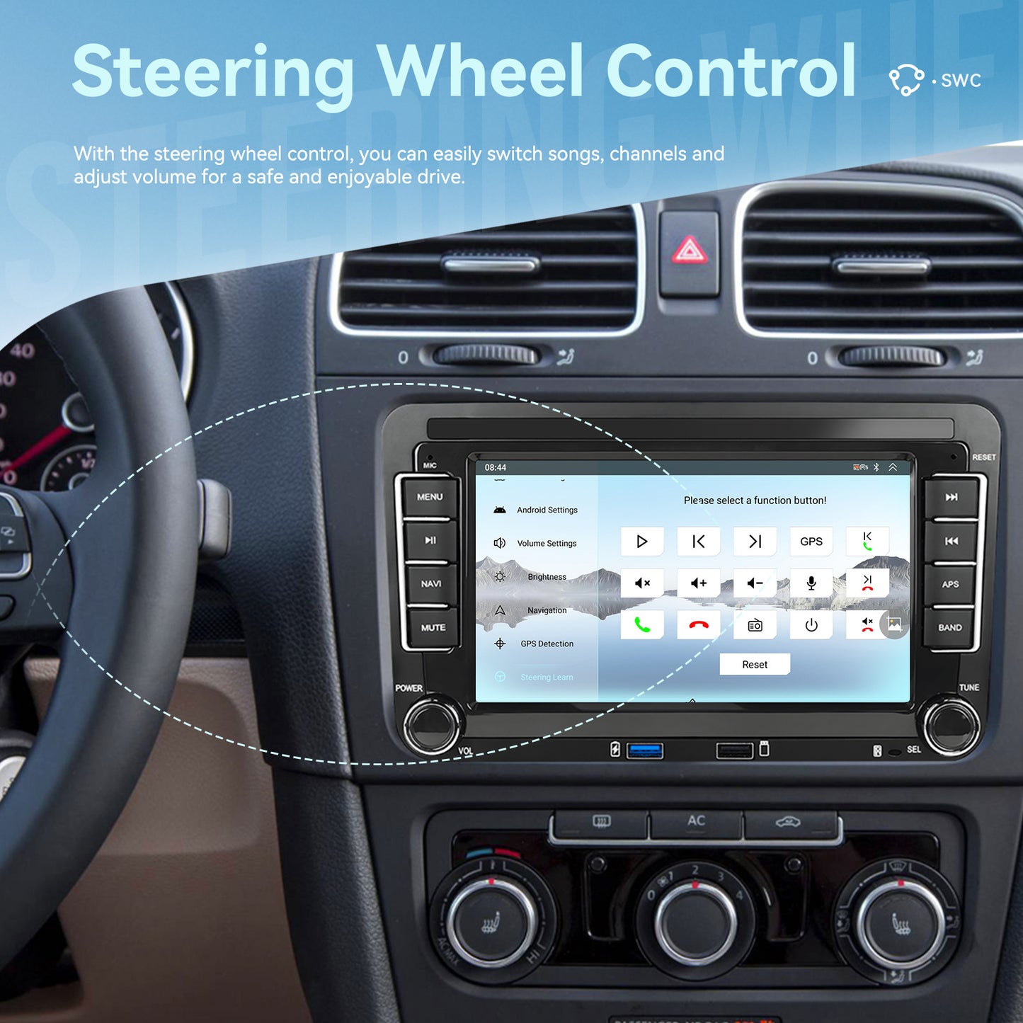 Autoradio – Android Car Stereo – Auto Multimediaspeler – GPS Navigatie – 1 DIN Radio – 7 Inch HD IPS Touchscreen – Draadloos CarPlay & Android Auto