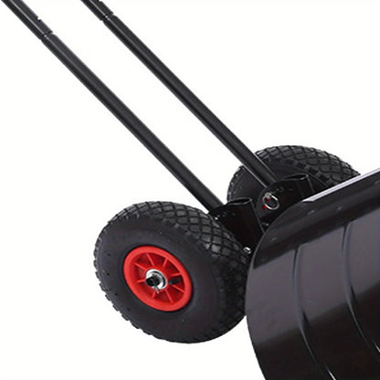 Sneeuwschuiver – Sneeuwschop – Sneeuwruimer – Sneeuwduwer – Sneeuwpusher – 74x42 cm Extra Brede Ploeg – Verstelbaar Handvat Met Grote All-Terrain Wielen