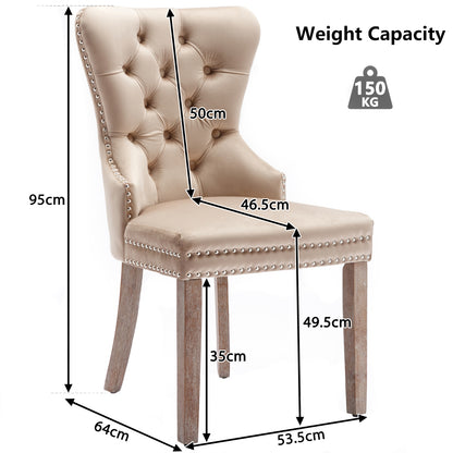 Eetkamerstoel – Stoel – Dining Chair – Kuipstoel – Veloursstoel – Set van 2 – Hoge Rugleuning – Comfortabele Traagschuimvulling