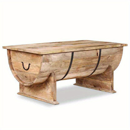 Salontafel – Houten Tafel – Koffietafel – Theetafel – Loungetafel – Massief Mangohout – 88x50x40 cm – Opbergruimte – Rustiek Design