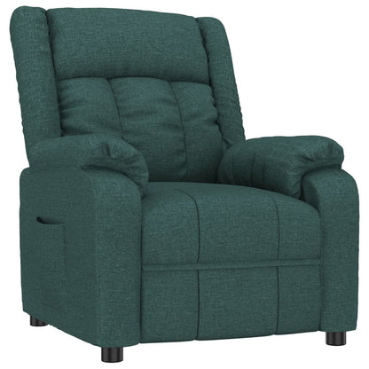 Verstelbare Fauteuil – Relaxstoel – Lounge Stoel – Leunstoel – Zithoek Stoel – Donkergroen – 3-standen Verstelbare Rugleuning en Voetsteun – Ademend en Onderhoudsvriendelijk Stofmateriaal
