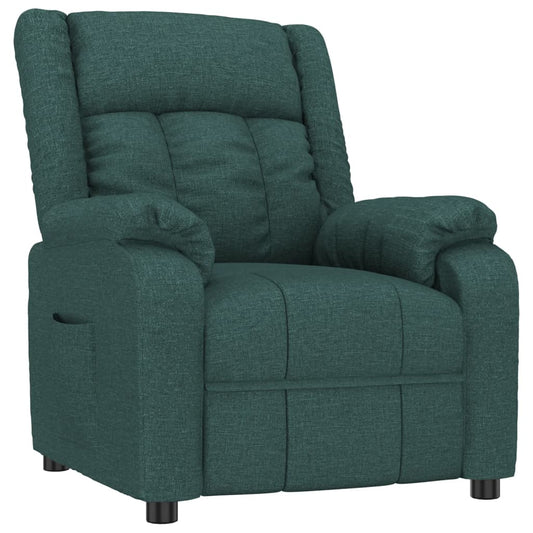 Verstelbare Fauteuil – Relaxstoel – Lounge Stoel – Leunstoel – Zithoek Stoel – Donkergroen – 3-standen Verstelbare Rugleuning en Voetsteun – Ademend en Onderhoudsvriendelijk Stofmateriaal