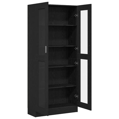 Boekenkast – Boekenrek – Opbergkast – Vakkenkast – Wandkast – Zwart Eikenhout – 82,5x30,5x185 cm – Hoge Draagkracht 999 kg