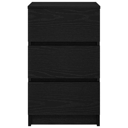 Nachtkastje – Bedkastje – Slaapkamerkastje – Nachtmeubel – Opbergkastje – Set Van 3 Zwarte Nachtkastjes – Compact 39x35x65 cm – 3 Lades Met Hoog Draagvermogen