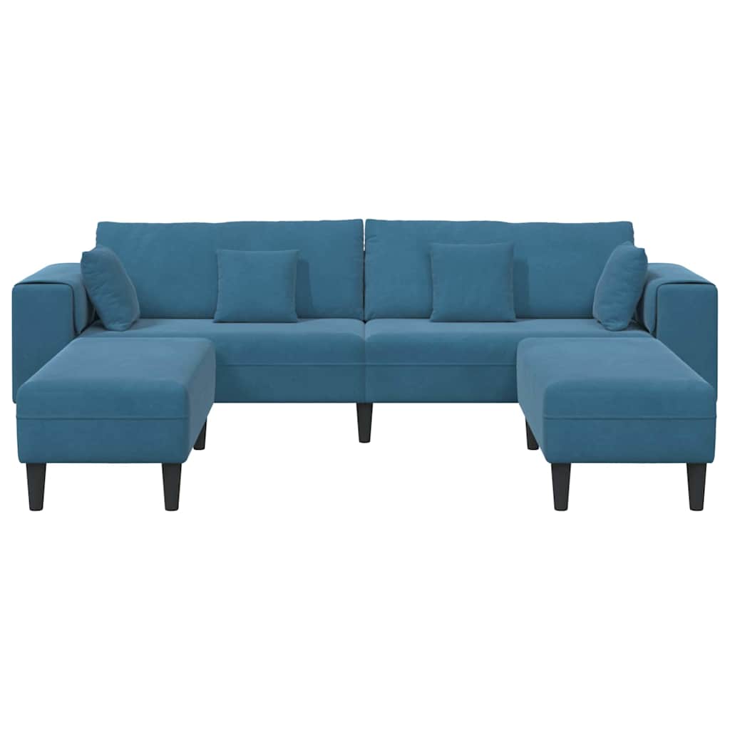 Velvet Bank – Fluwelen Sofa – Zitbank – Loungebank – Slaapbank – Zacht Fluweel – Stevig Houten Frame – Turquoise Zonder Ottoman