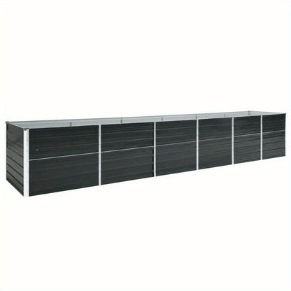 Plantenbak – Verhoogde Plantenbak – Bloembak – Kruidenbak – Moestuinbak – Antraciet – Gegalvaniseerd Staal – Groot Formaat 480x80x77 cm