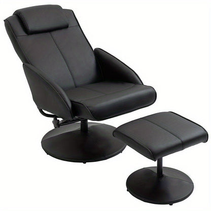 Ergonomic Recliner Chair with Footrest - Heavy-Duty Leisure Chair, Easy Assembly Living Room, Bedroom, Home Theater Seat - Sturdy Base for Hard Floors - Modern Minimalist Furniture for Reading, Watching TV, Napping - Space-Sa