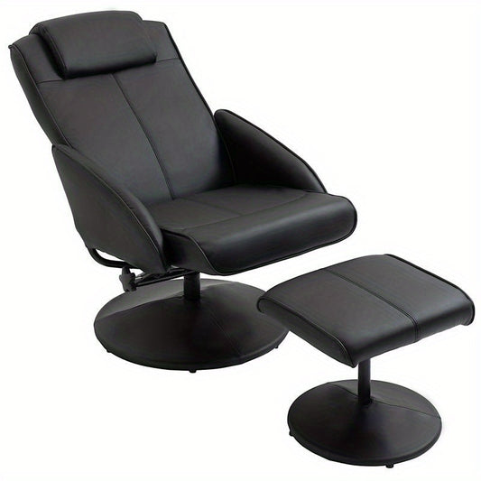 Ergonomic Recliner Chair with Footrest - Heavy-Duty Leisure Chair, Easy Assembly Living Room, Bedroom, Home Theater Seat - Sturdy Base for Hard Floors - Modern Minimalist Furniture for Reading, Watching TV, Napping - Space-Sa