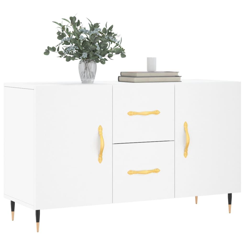Classic Sideboard – Wit Dressoir – Opbergkast – Kastje – Buffetkast – 100x36x60 cm – Engineered Wood Met Plastic Achterkant