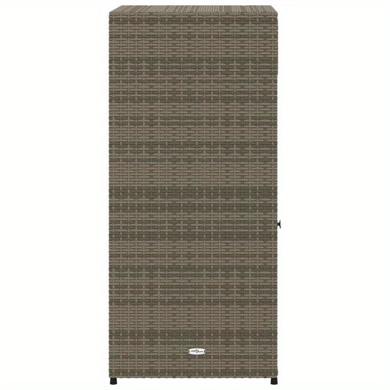Garden Cabinet 55X55X111 Cm Made of Gray Poly Rattan, Box, Cabinet, Rack for Outdoor Storage