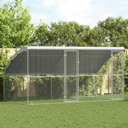 Kippenren – Kippenhok – Buitenren – Pluimveestal – Dierenverblijf – Gegalvaniseerd Staal – Weerbestendig – 400x200x198,5 cm
