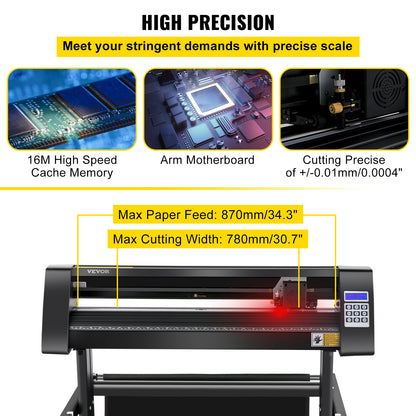 Vinylsnijder – Vinyl Cutter – Snijplotter – Snijmachine – Plotter – Ingebouwd Optisch Oog – 870 mm Snijbreedte – LED-Display