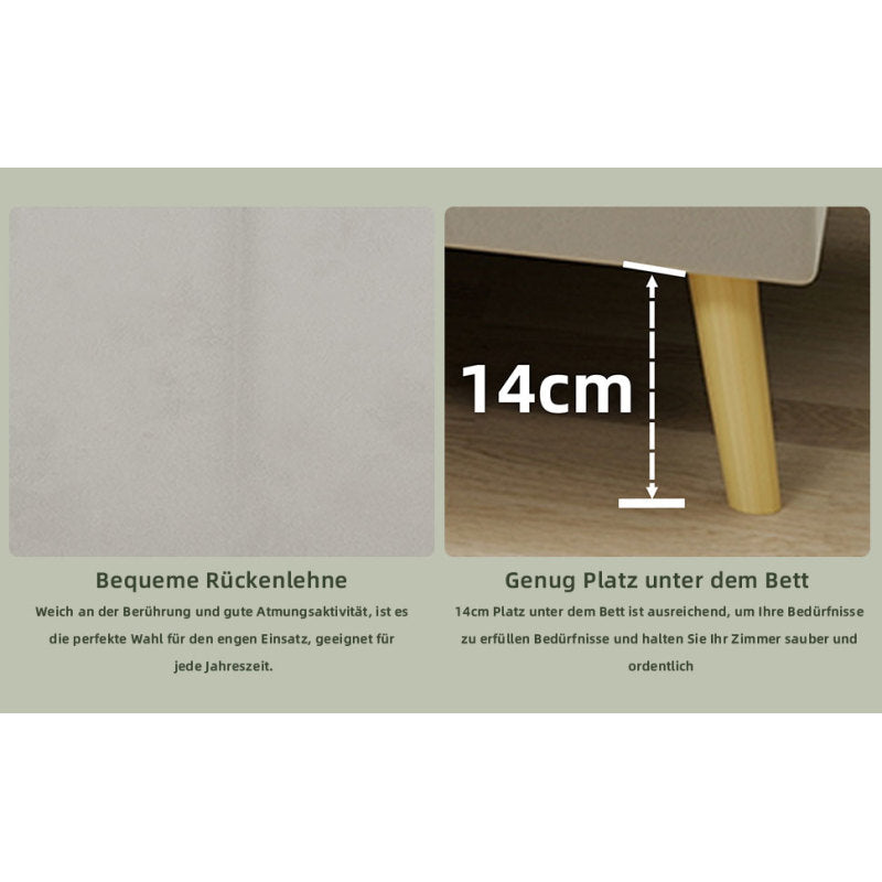 Bedframe – Bed – Tweepersoonsbed – Platformbed – Slaapbank – Gestoffeerd – 160x200 cm – Beige Velvet – Stabiel Metalen Frame – Eenvoudige Montage