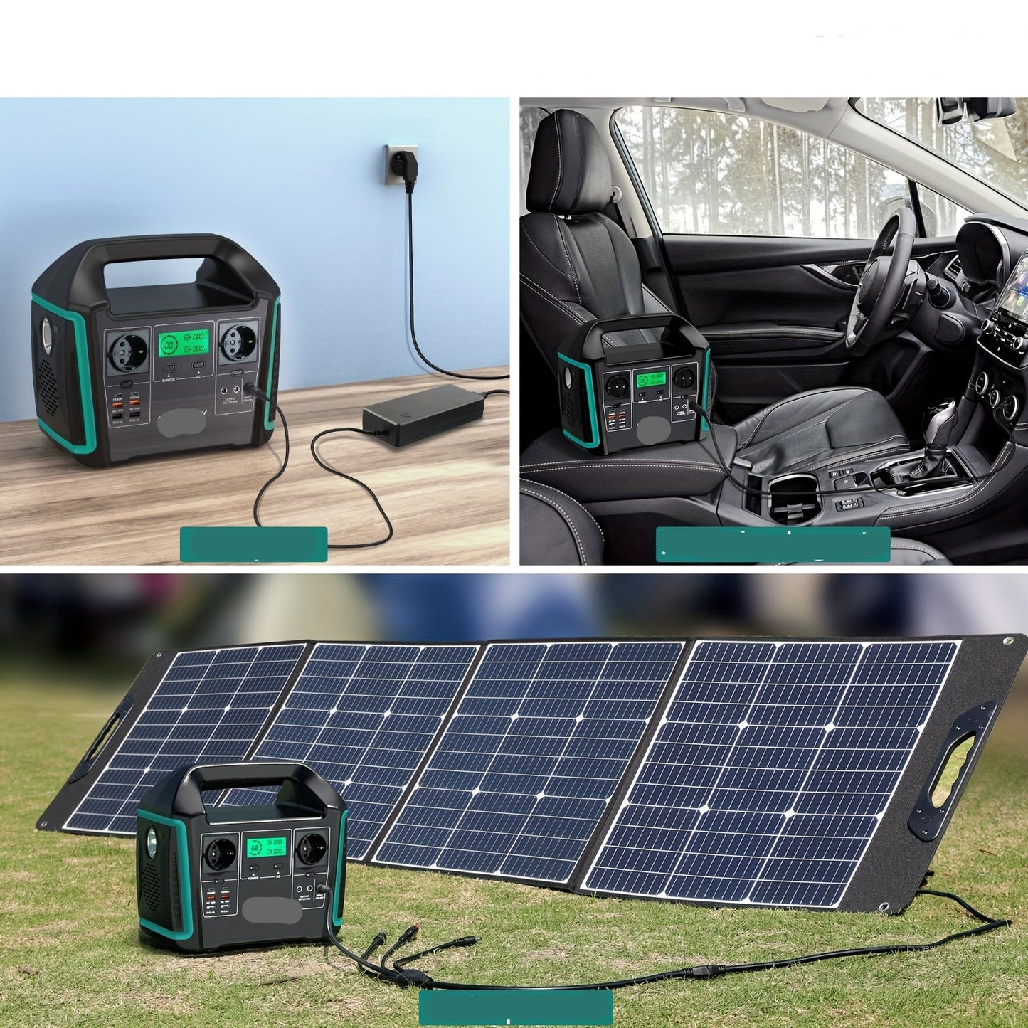 Draagbare Power Station – Mobiele Accu – Energieopslag – 725.6Wh - Zonne-Generator – Camping Stroom – 1000W Continu Vermogen – 200W Zonnepaneel